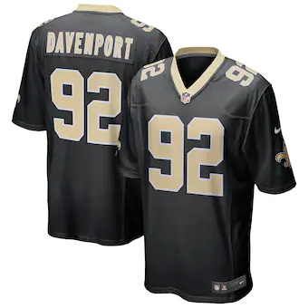 mens nike marcus davenport black new orleans saints game je